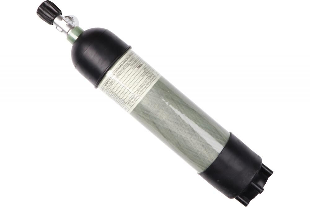 2 Liter Carbon Fles 300 BAR Inc. Kraan en Kappen