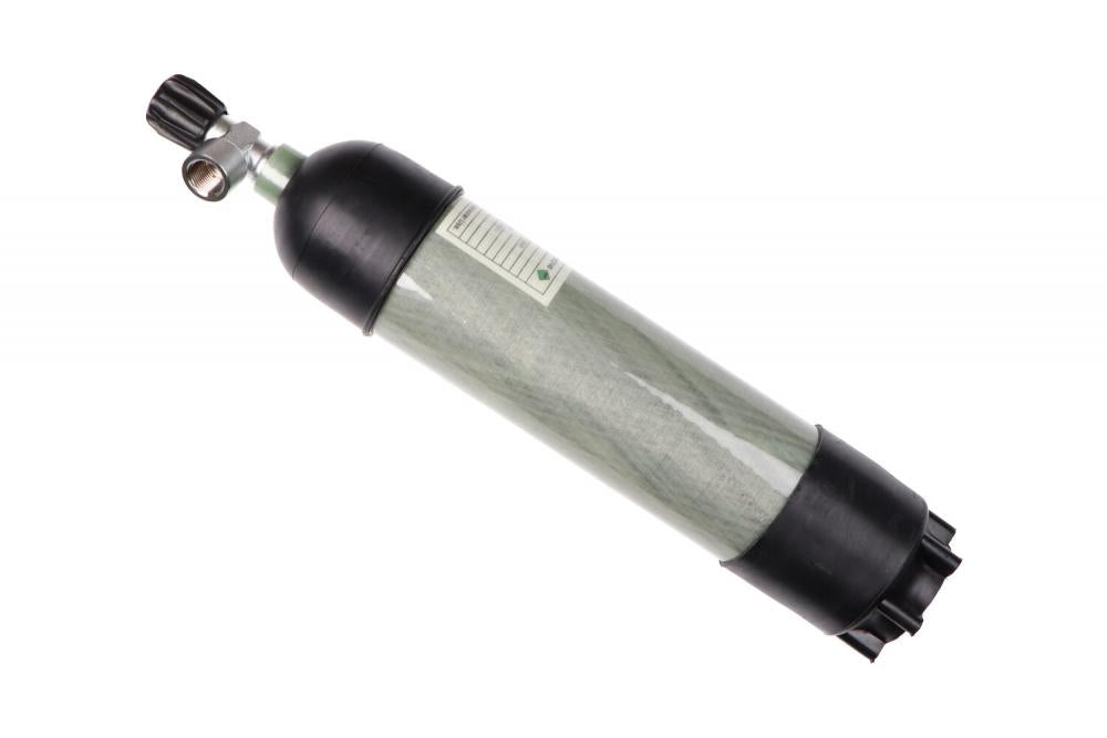 2 Liter Carbon Fles 300 BAR Inc. Kraan en Kappen