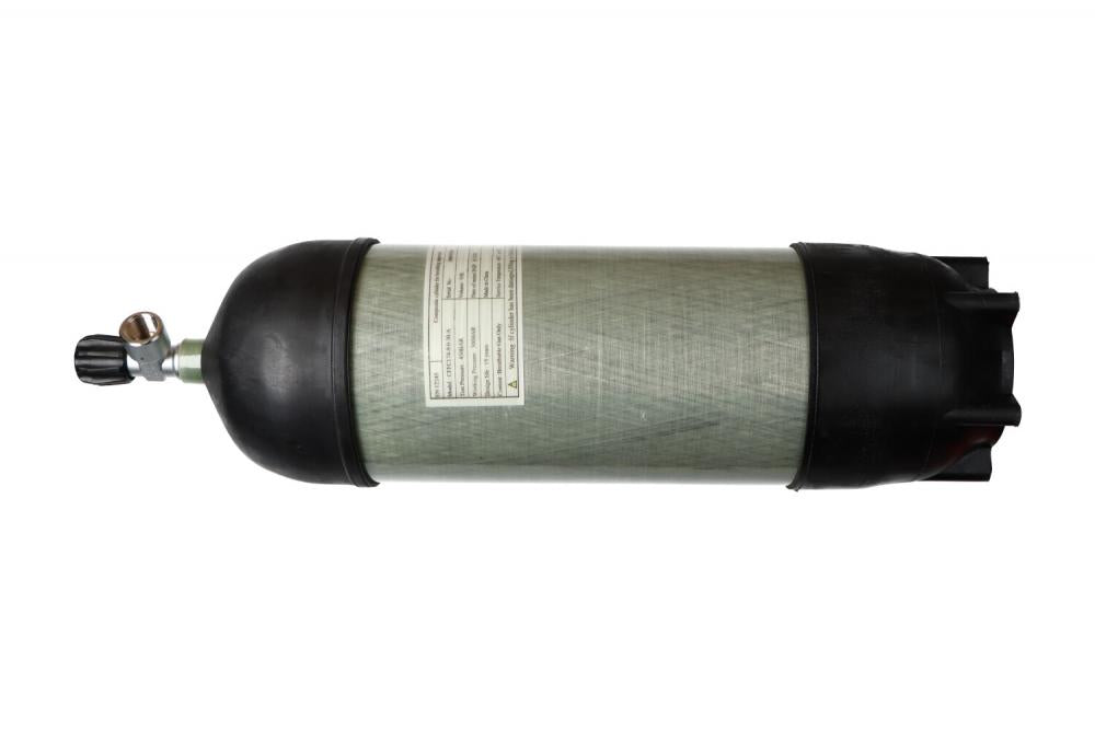 Carbon 9 liter 300 bar fles CPL kappen kraan en voet