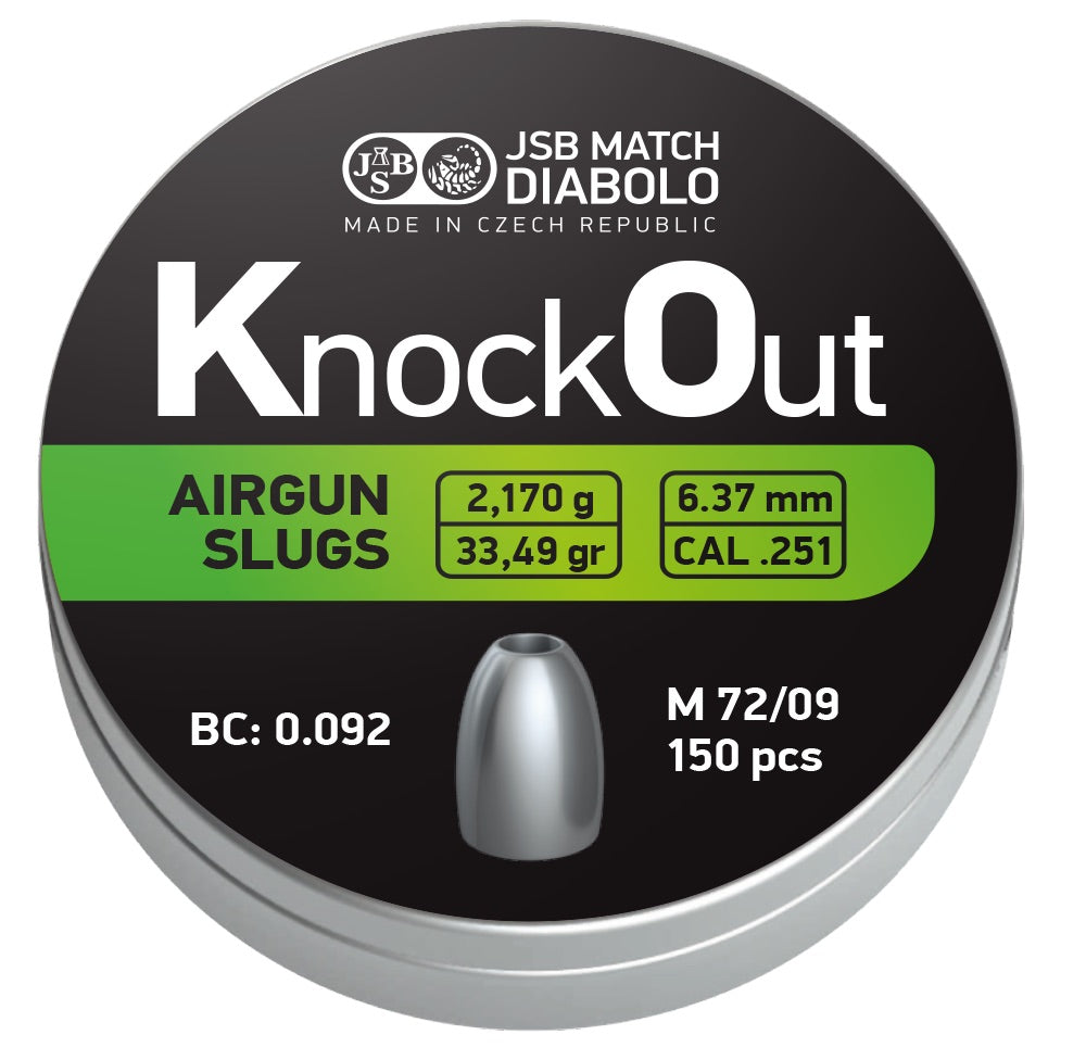 JSB Knock Out Slugs 6.37mm .25 33,5gr