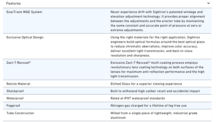 Sightron Competition SIII SS 45X45 ED TD 25150