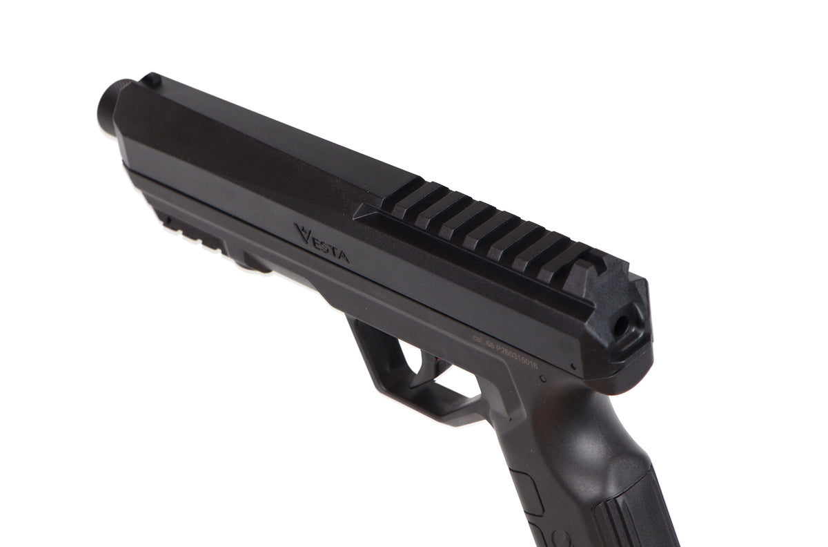 Vesta Guardian CO2 pistool .68 van bovenaf met Picatinny rail