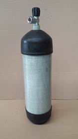 Carbon 6.8 liter 300 bar fles CPL kappen kraan en voet