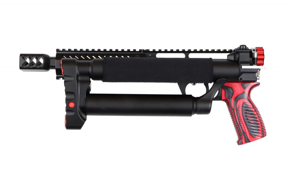 Edgun Leshiy2 langer Aluminium-Handschutz – Schaft ausgeklappt