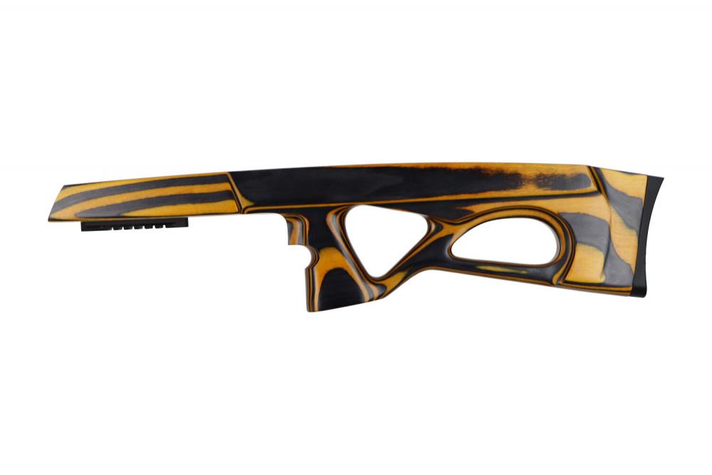 Edgun Matador R5M laminaat kolf geel met Atlas Rail - detail