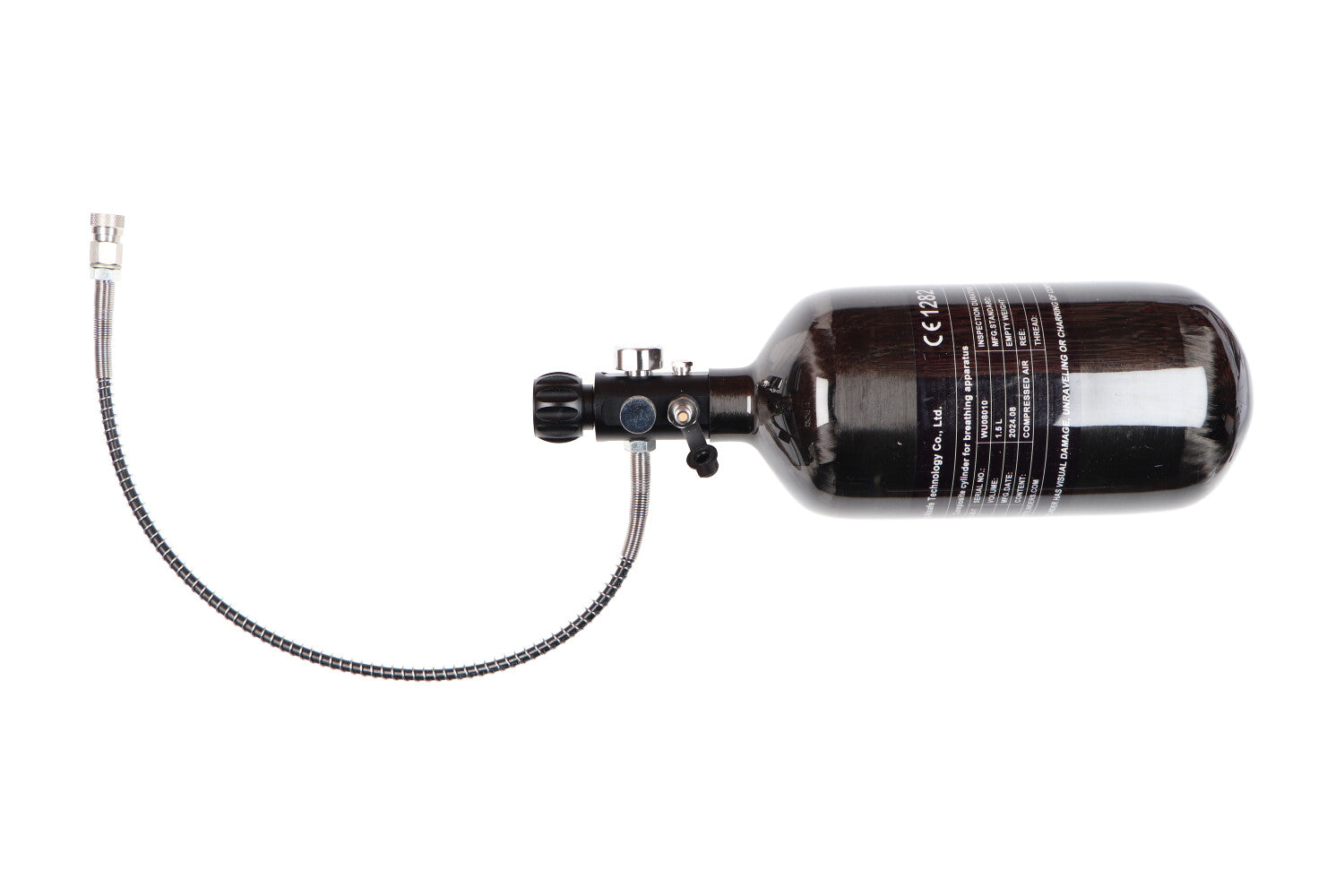 1,5 Liter Carbon Fles + Vulset