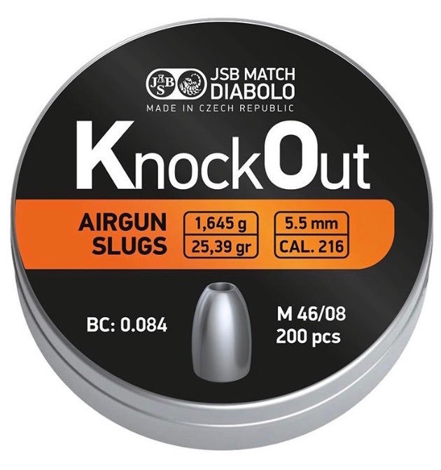 JSB Knock Out Slugs 5,5mm .216 25,39gr