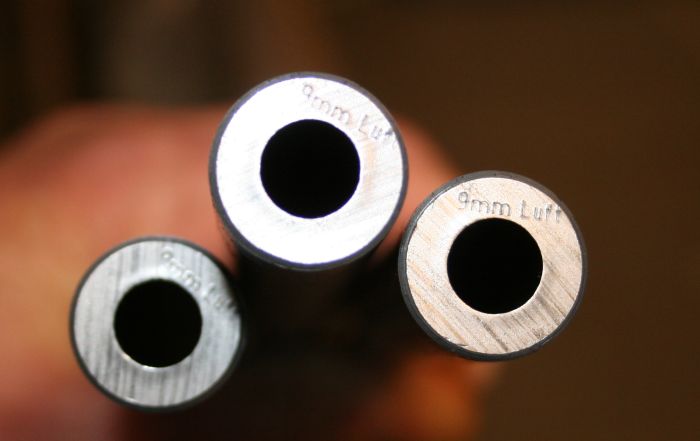 Lothar Walther 9mm luchtloop blank - doorsnede