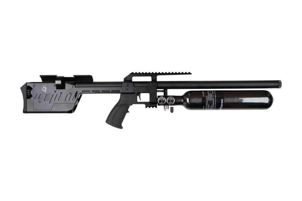 RTI Arms P3 Performance - zijaanzicht met dubbele manometer