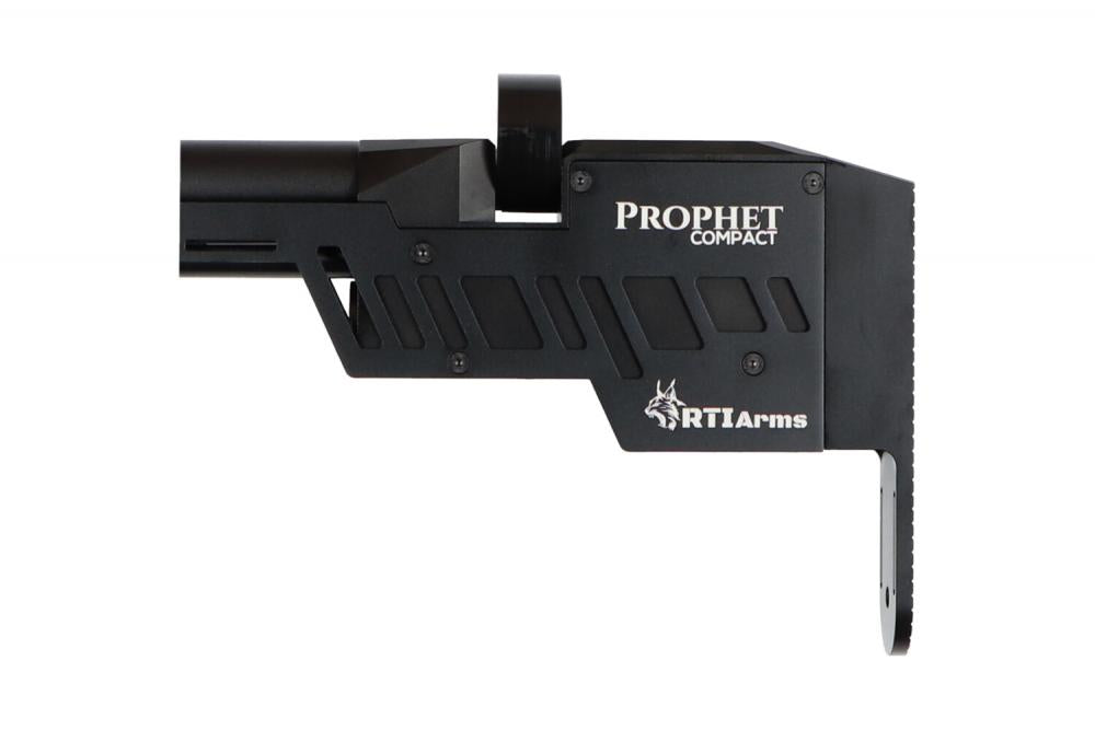 RTI Arms Prophet Compact Performance - détail de la crosse avec logo gravé