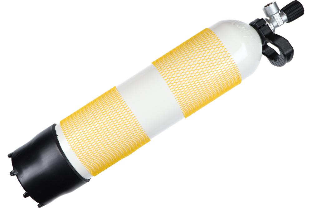 7 Liter Persluchtfles Staal 300 BAR + Voetkap & Draagbeugel