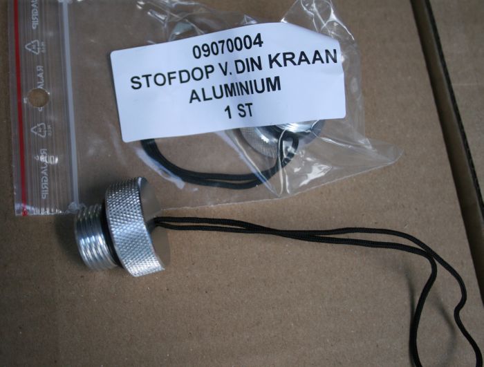 Aluminium stofdop voor vulfleshals