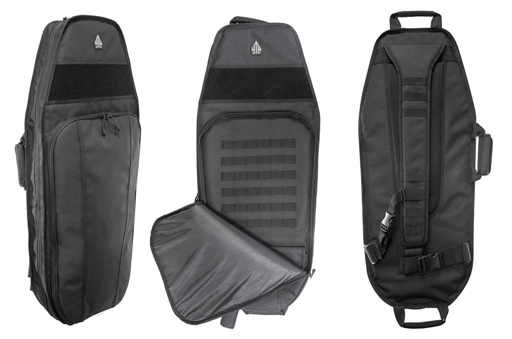 UTG Responder Sling Pack 34 inch zwart - voor, binnenkant en achterkant