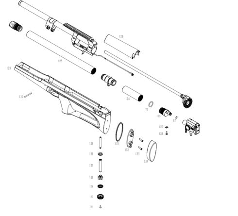Huben Airguns exploded drawing diagram K1